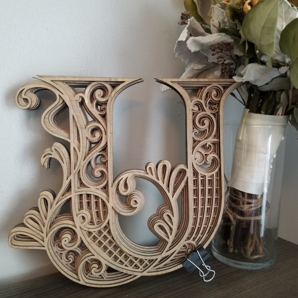 Letter R S T U V W X Y Z Wood Multi-layer Monogram - Picture 4 of 10